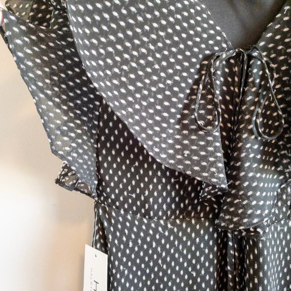 H by Halston Polka Dot Flutter Sleeve Dress - Picture 7 of 13
